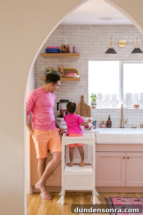 A boy in a kitchen
