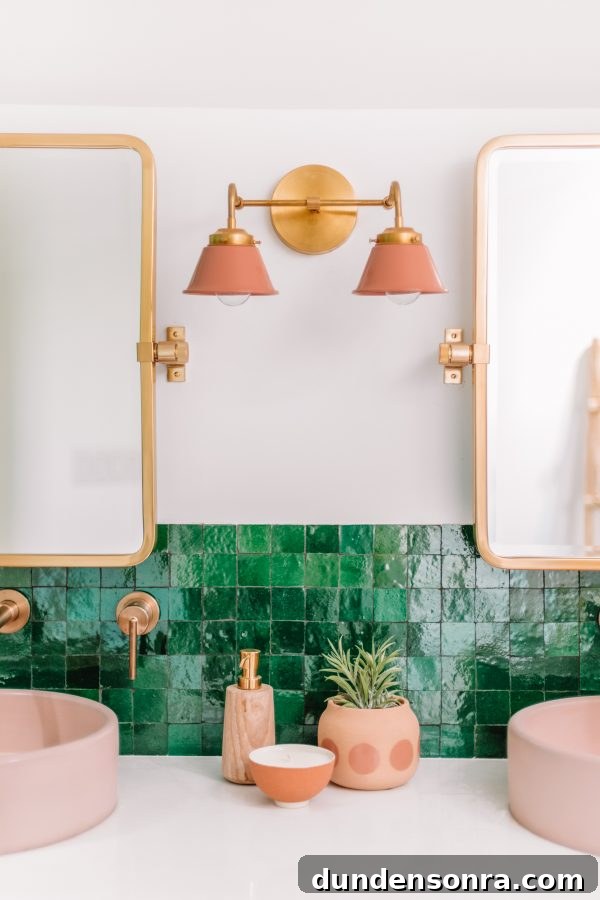 Pink and Green Bathroom