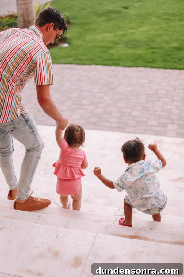 Beaches Turks and Caicos Review: Tips for Traveling with Toddlers 19 Two kids walking down the stairs