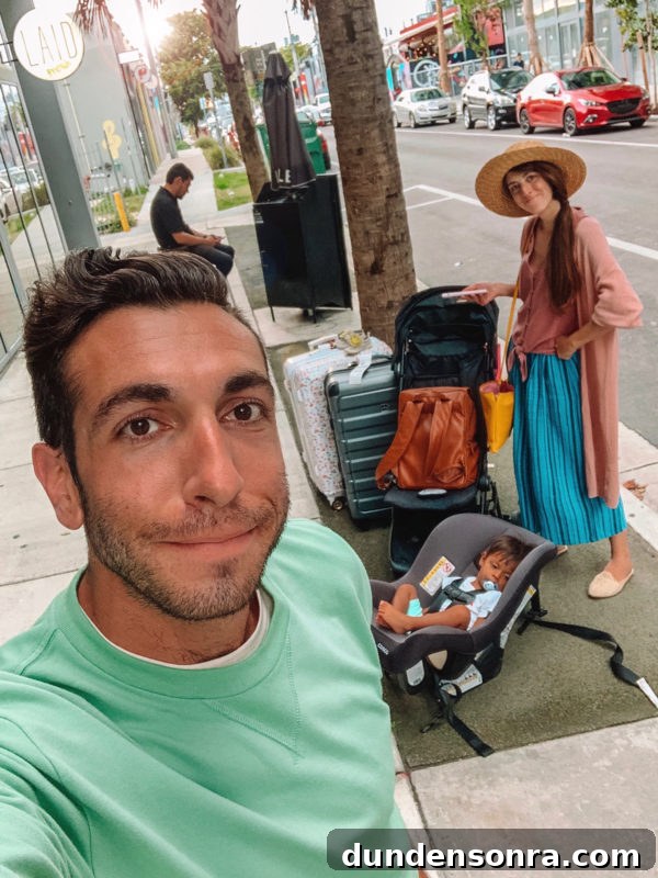 Flying With a Baby or Toddler: Tips, Gear & Plane Activities 11 A selfie with a man and a woman