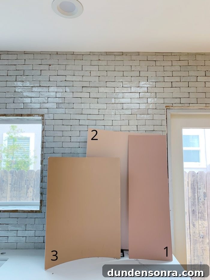 Choose Paint Colors That Transform Your Space: A Practical Guide 11 Pink paint samples in a kitchen