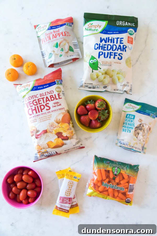 Family Pool Day Packing List: Essentials for Parents and Kids 6 Snacks on a counter