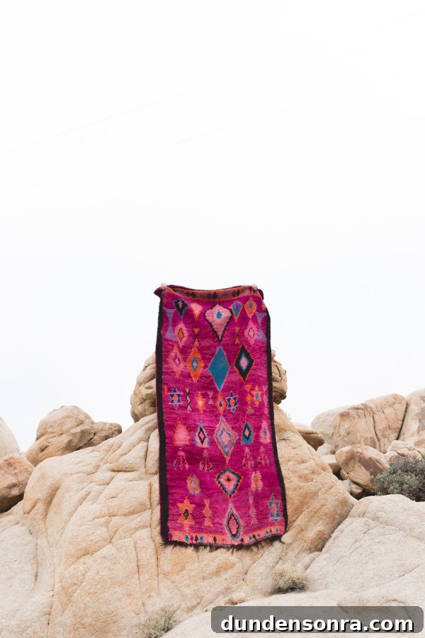 Hot Pink Vintage Moroccan Rug