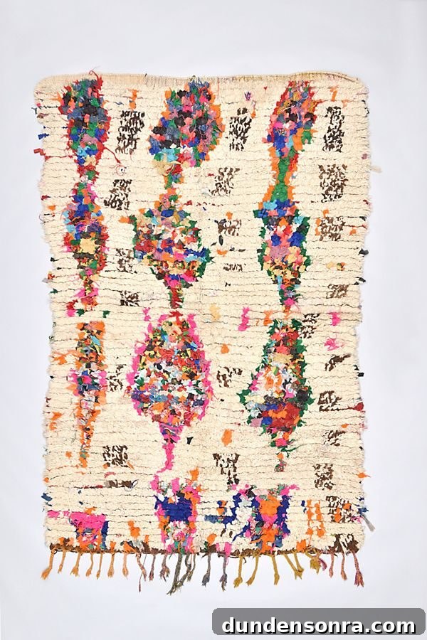 Small Rainbow Vintage Moroccan Rug