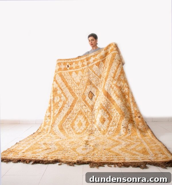 Mustard Yellow Vintage Moroccan Rug
