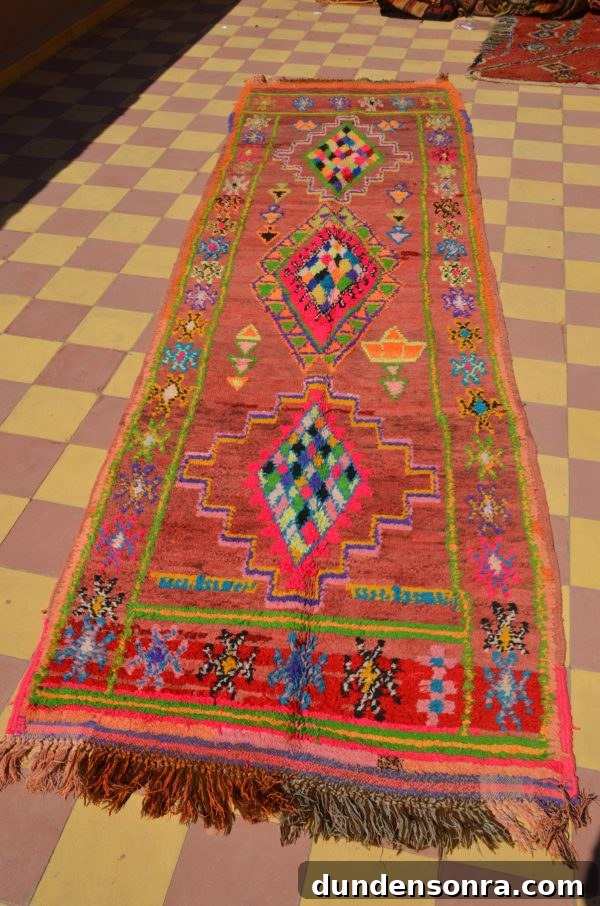 Colorful Neon Vintage Moroccan Runner