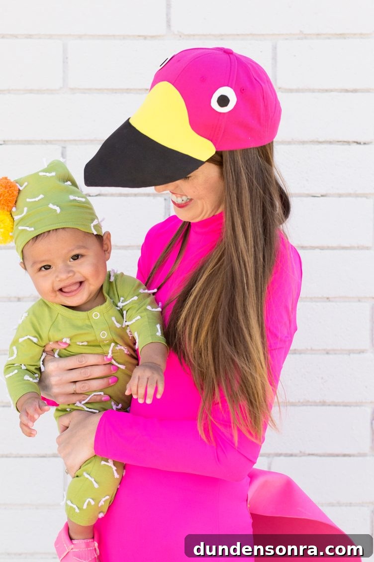 30+ Creative Halloween Costume Ideas for Teachers 24 DIY Lawn Flamingo and Cactus Mommy and Me Costume