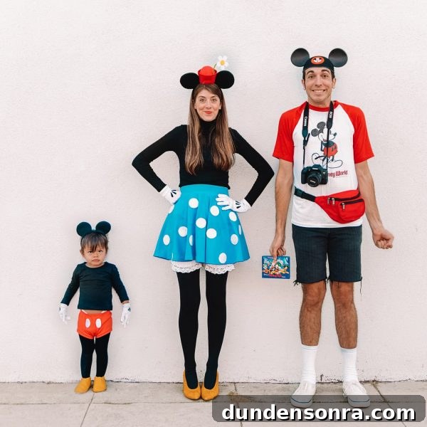 DIY Family Disney Costume - Mickey and Minnie Mouse