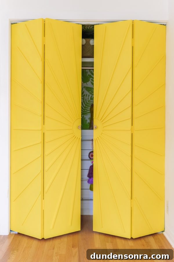Yellow closet doors