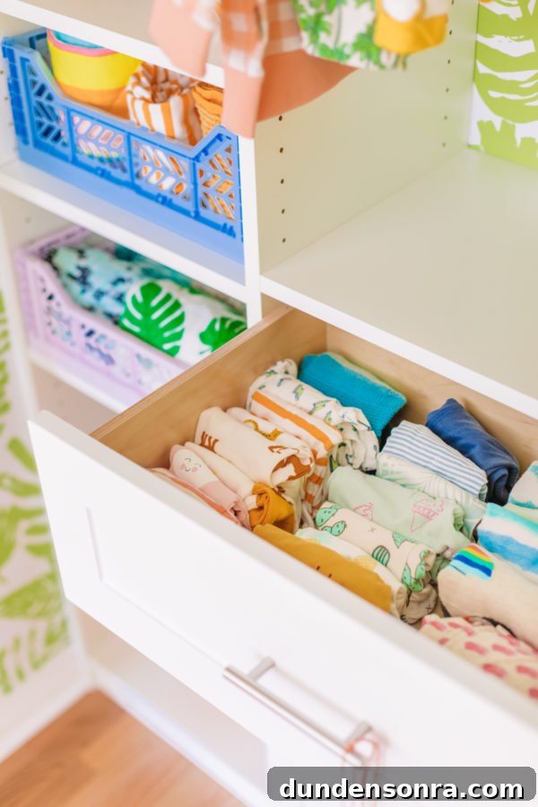 A drawer with cloths