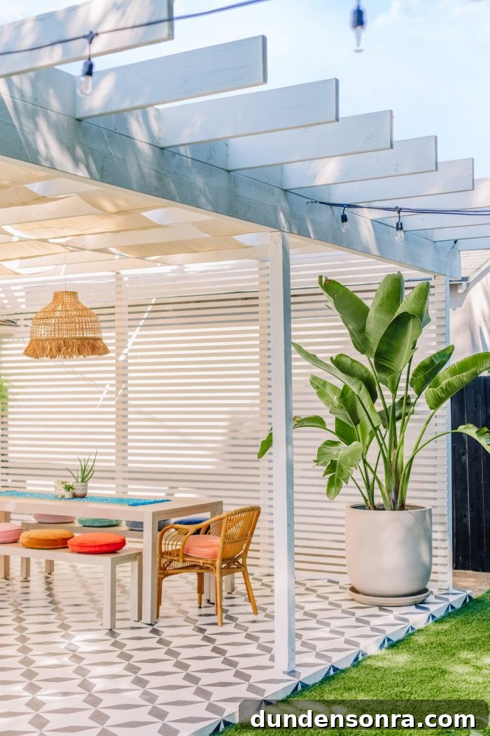 Colorful Outdoor Dining Patio