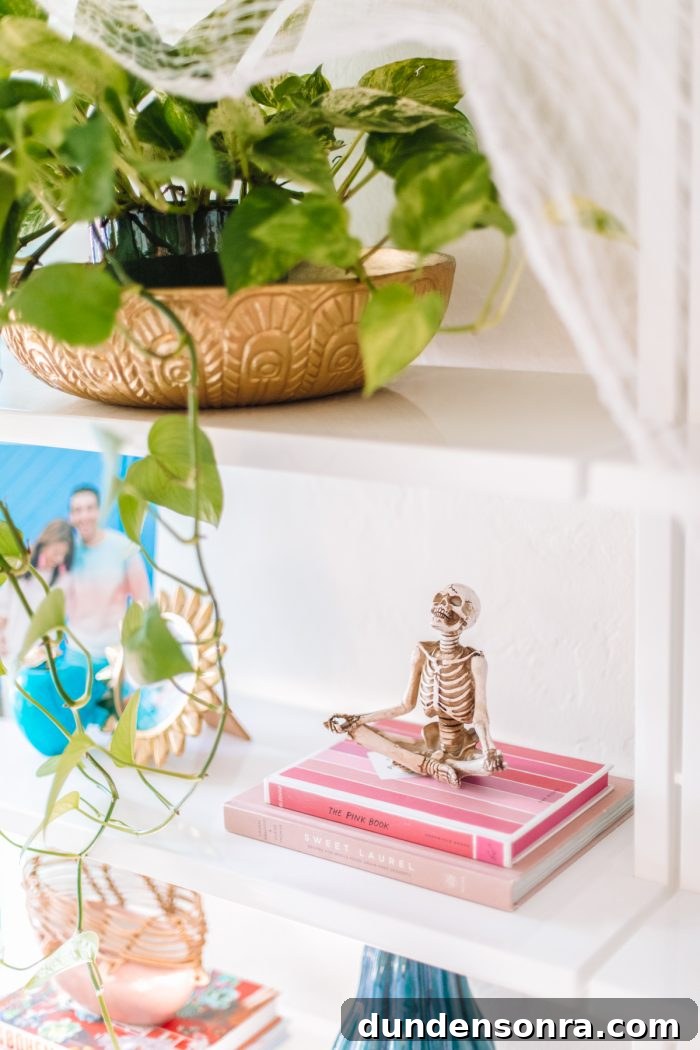 Halloween Shelf Decor - Yoga Skeletons