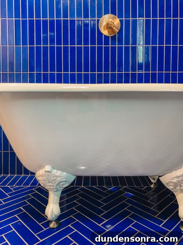 Kids' Bathroom Remodel Plan and Progress Update | The Mindwelling 6 Clawfoot Tub in a Blue Bathroom