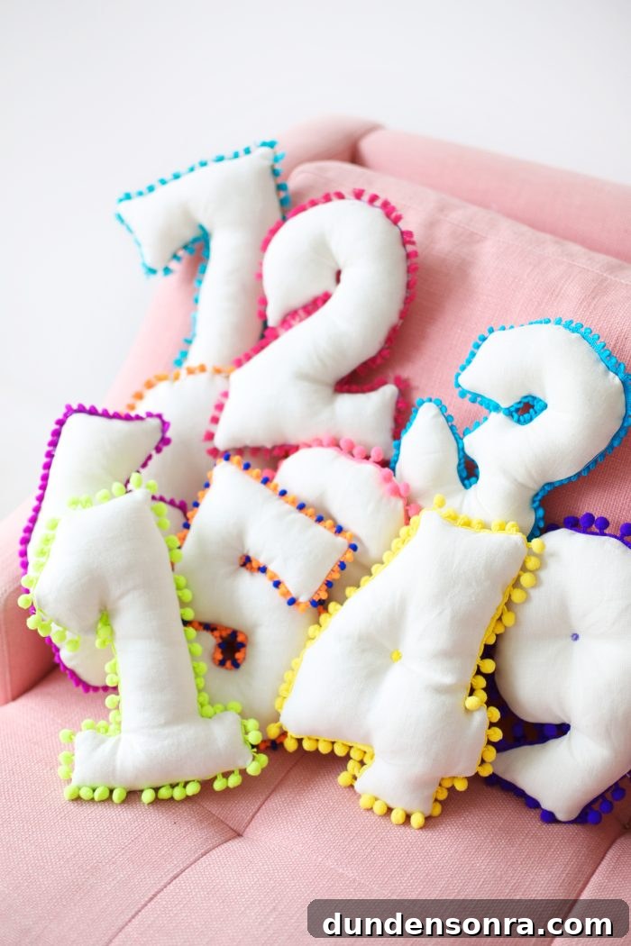 DIY Number Pillows