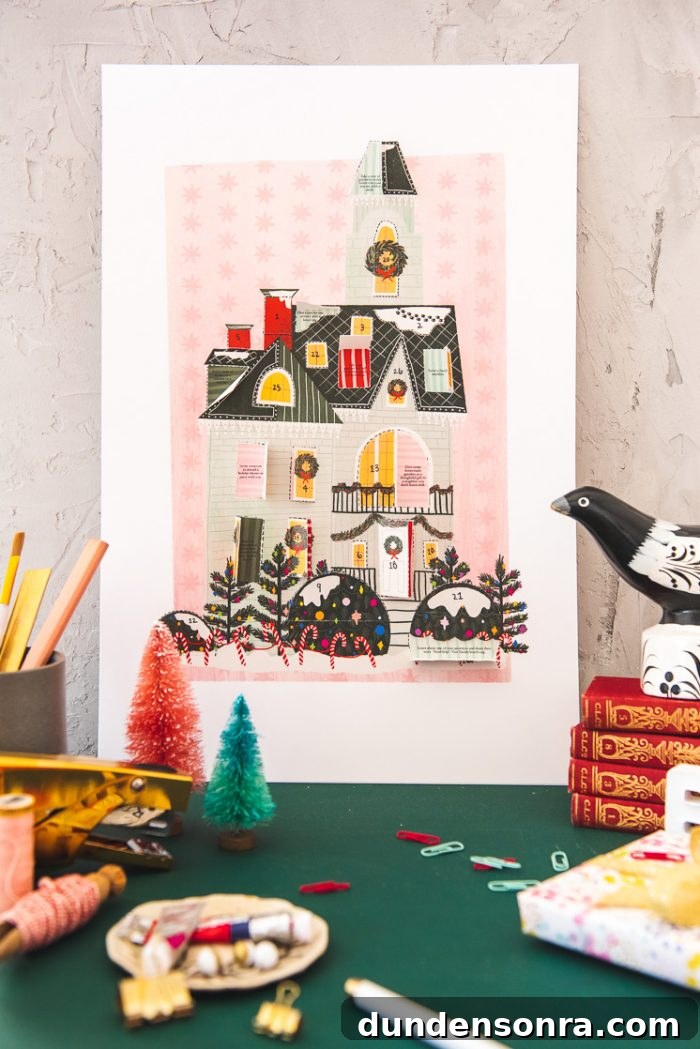 Christmas House Printable Advent Calendar