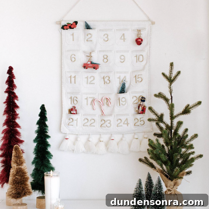 tassel advent calendar wall hanging