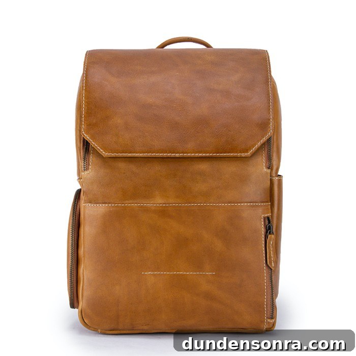 Brown Leather Backpack