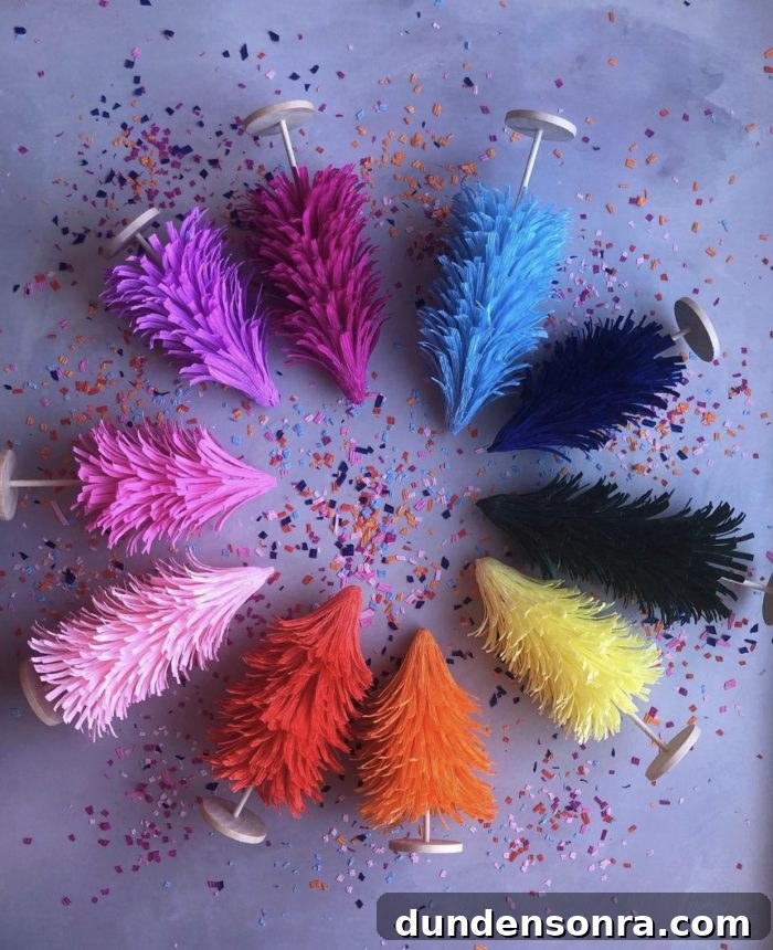 Where to Buy Bottle Brush and Decorative Christmas Trees Near You 13 Rainbow Crepe Paper Trees