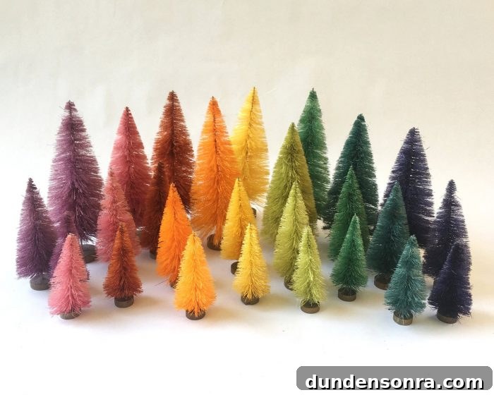 Where to Buy Bottle Brush and Decorative Christmas Trees Near You 5 Jewel Tone Hand Dyed Trees
