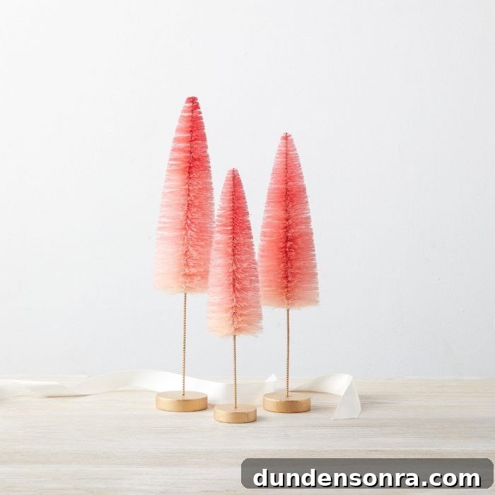 Where to Buy Bottle Brush and Decorative Christmas Trees Near You 8 Pink Ombre Bottle Brush Trees