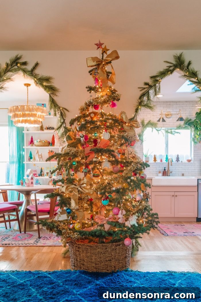 Step Inside Our Festive Holiday Home Tour 2 Christmas Garlands on Arches and Colorful Christmas Tree