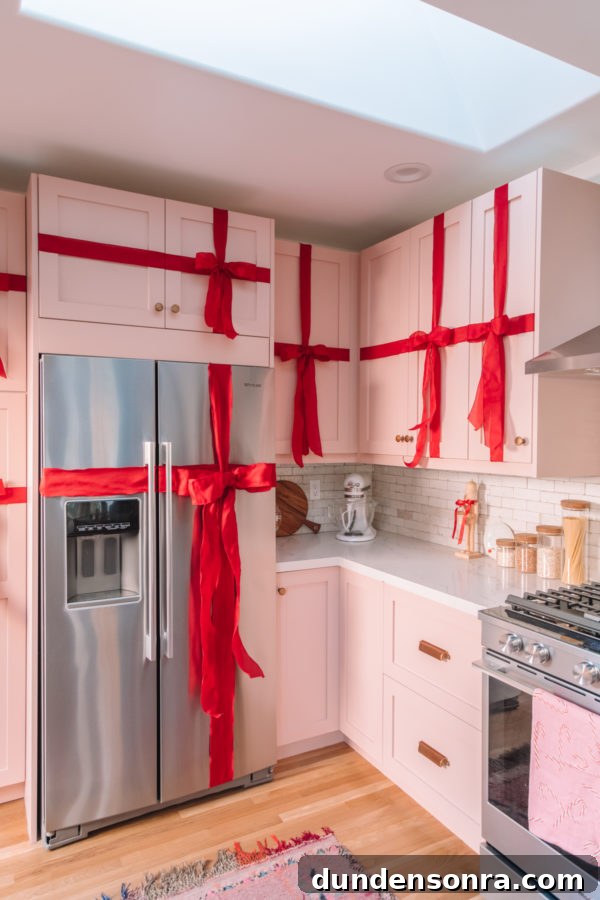 Turn Kitchen Cabinets into Charming Christmas Gift Boxes 4 Christmas Kitchen Cabinets