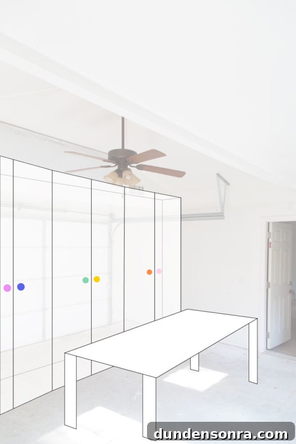A room with a design implemented 