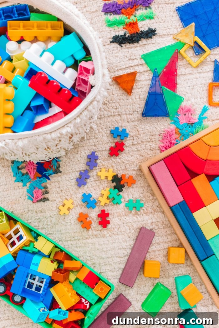 How We Choose Kids' Toys and Get the Whole Family on Board 5 A colorful toy on a rug