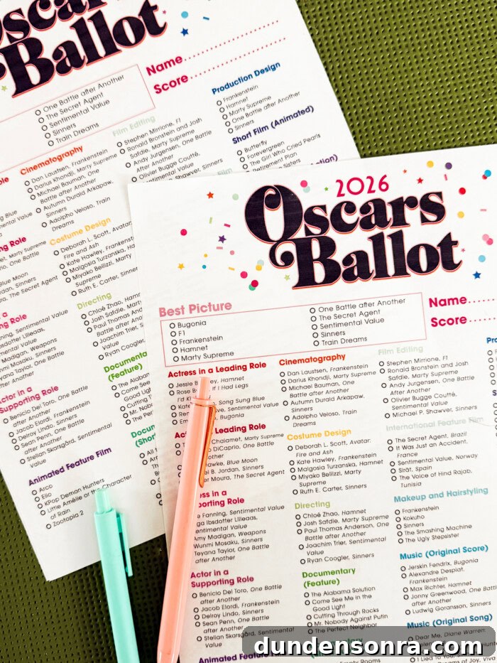 Oscar ballot 2026