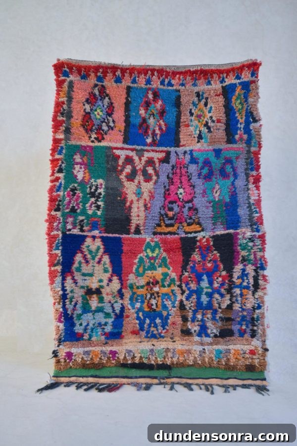 blue and pink vintage moroccan rug