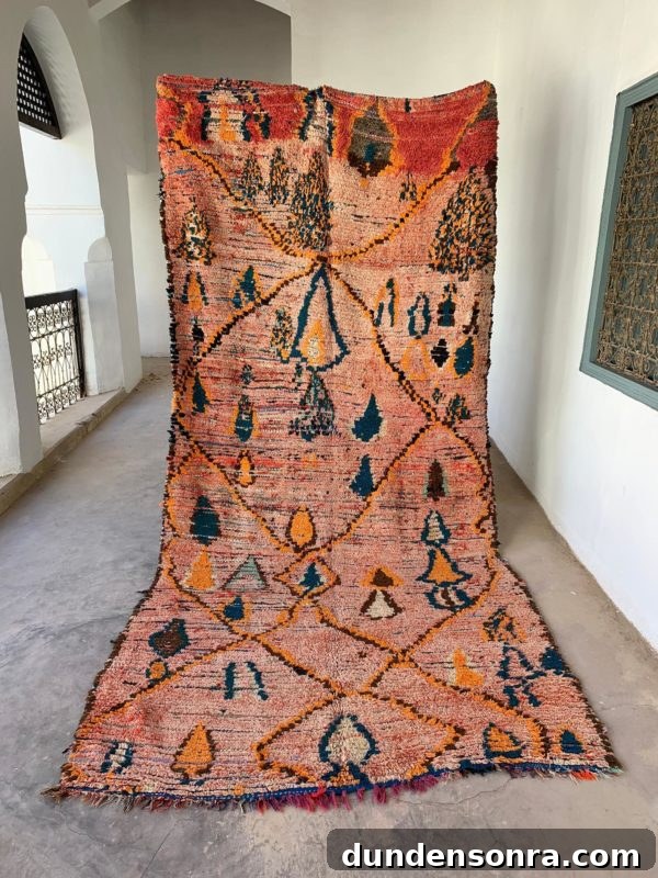 warm tone vintage moroccan rug