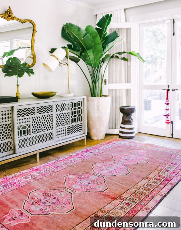 Pink Vintage Persian Rug