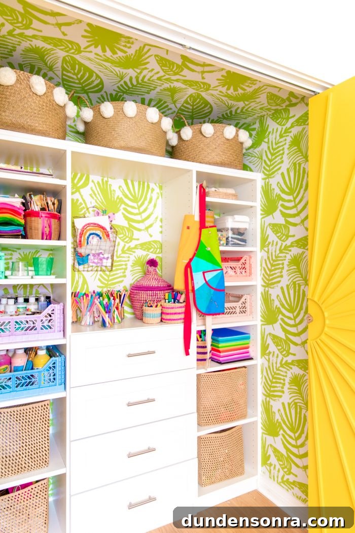 Top Kids Craft Supplies: What's in Our Craft Closet 5 Shelves with arts and crafts