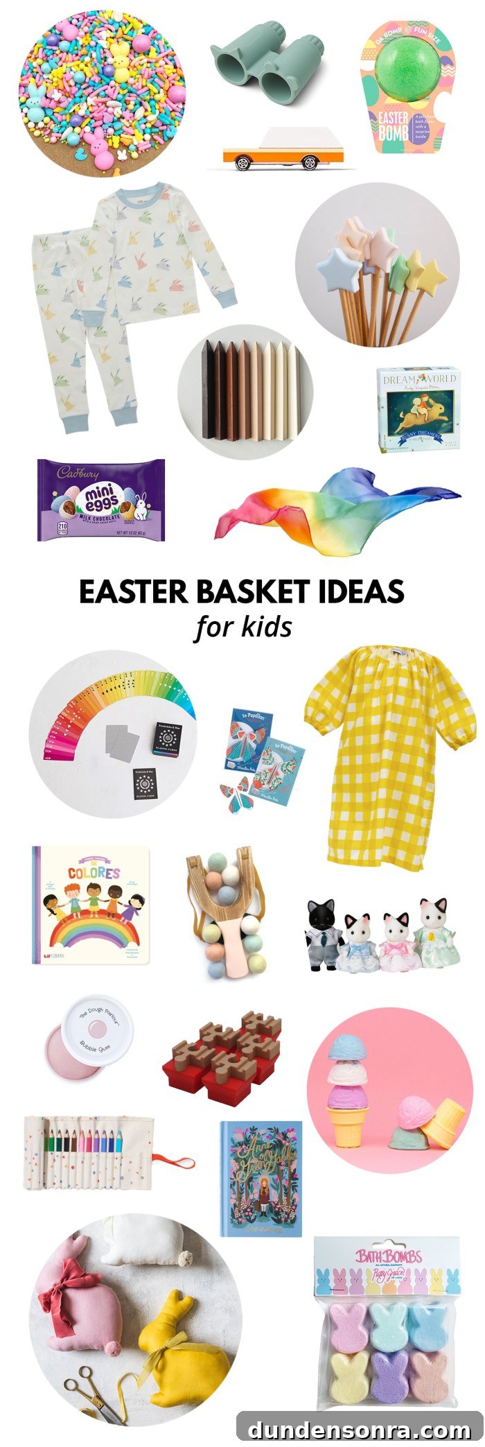 collage of Easter basket ideas for kids