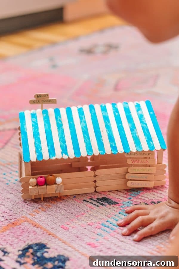 A popsicle stick house