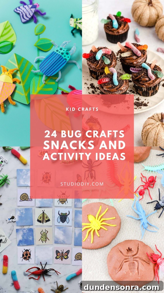 24 Fun Bug Crafts and Activities for Kids to Try Today 2 collage of bug crafts and activities
