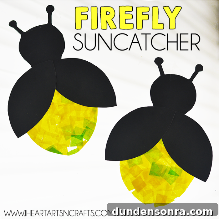 24 Fun Bug Crafts and Activities for Kids to Try Today 11 DIY firefly suncatcher craft.