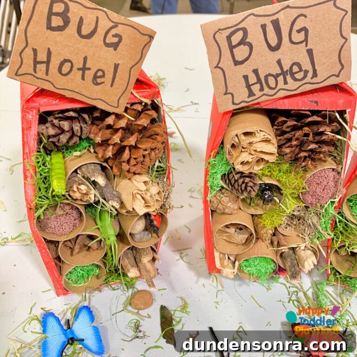 24 Fun Bug Crafts and Activities for Kids to Try Today 20 Bug hotel on a counter.