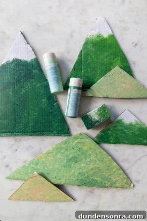 Sound of Music Crafts for Kids: Fun DIY Projects Inspired by the Film 18 Green triangle shapes