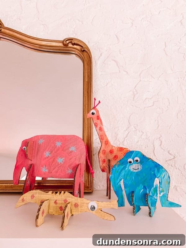 Wild Animal Day for Toddlers: Fun Safari Activities & Crafts 2 Mary Blair Inspired Cardboard Animals