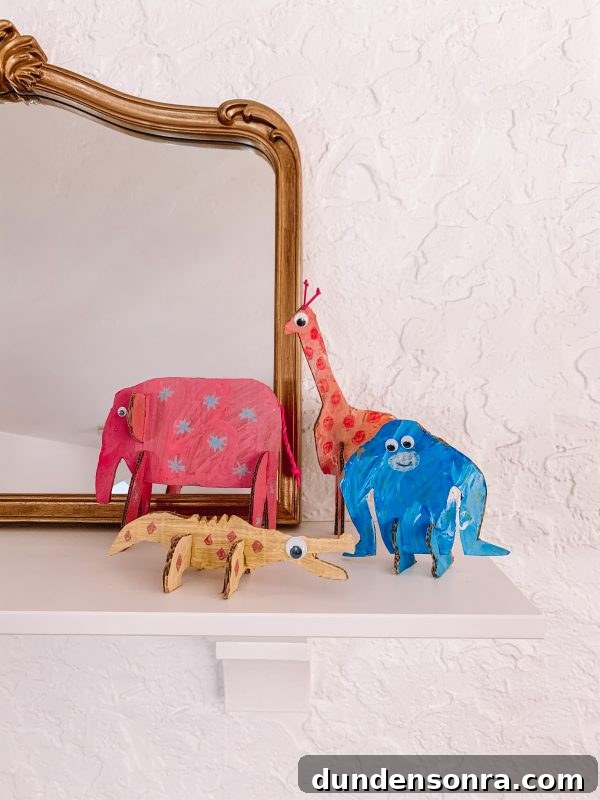 Wild Animal Day for Toddlers: Fun Safari Activities & Crafts 5 Colorful cardboard animals