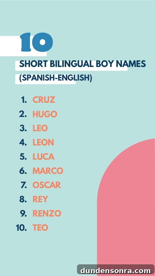 Short Bilingual Boy Names (Names That Work in Spanish and English)