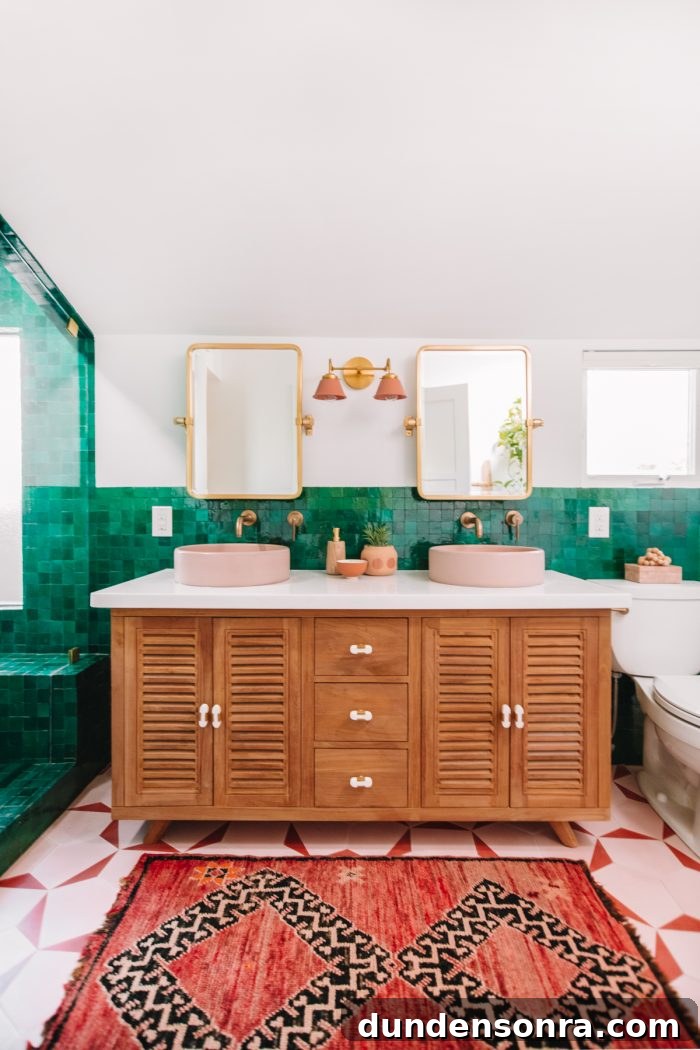 How to Clean Moroccan Rugs: Complete Guide for Safe Care 6 A bathroom with two sinks and two mirrors