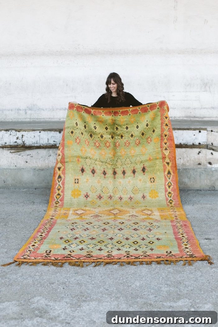 Green and Pink Taznahkt Moroccan Rug