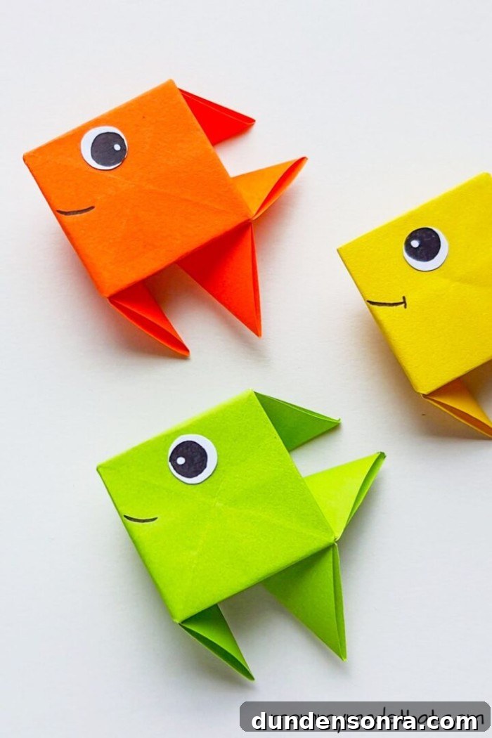 Origami fish craft. 