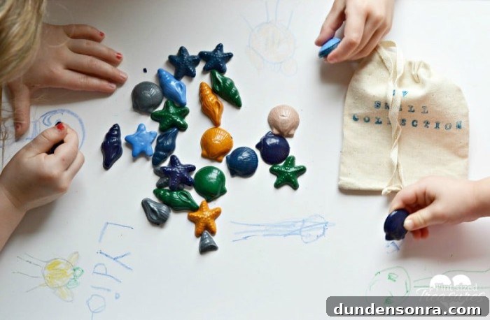 Sea creatures crayons craft