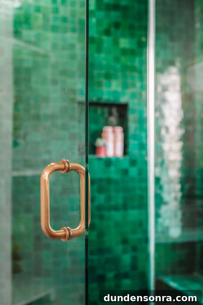 A glass door with a handle