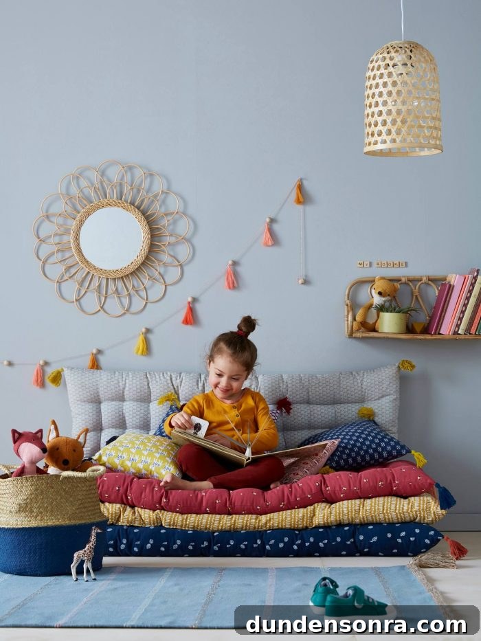 Kids Closet Reading Nook and Cozy Fort Ideas Kids Will Love 5 Tufted Floor Cushion