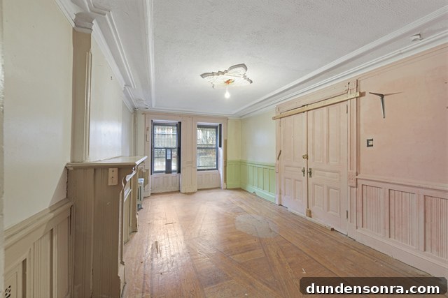 A room with a wooden floor