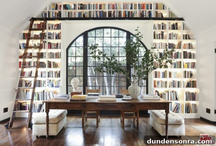 Library in a Tudor Home in Los Angeles